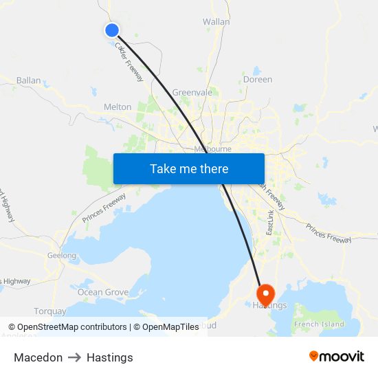 Macedon to Hastings map