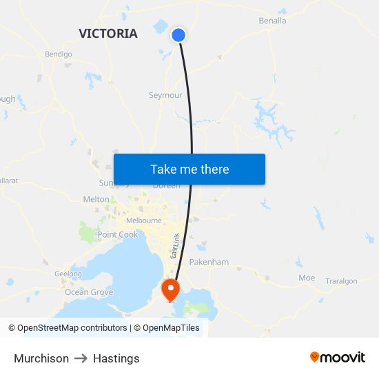 Murchison to Hastings map