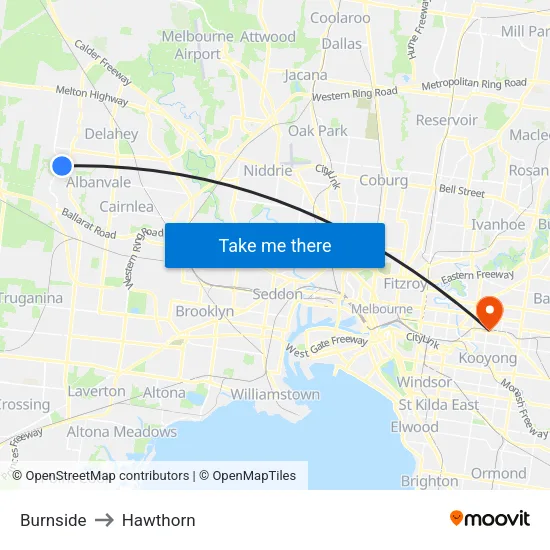 Burnside to Hawthorn map