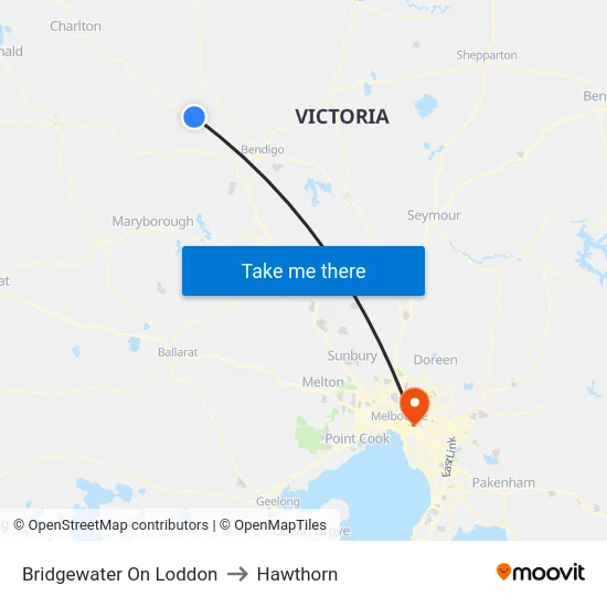 Bridgewater On Loddon to Hawthorn map