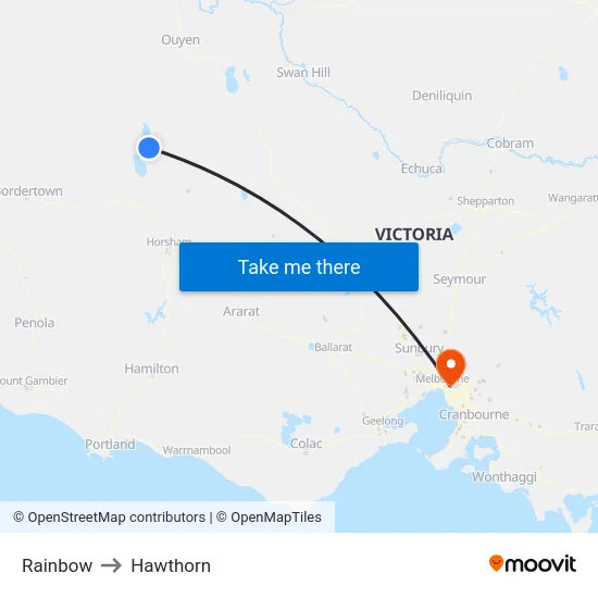 Rainbow to Hawthorn map