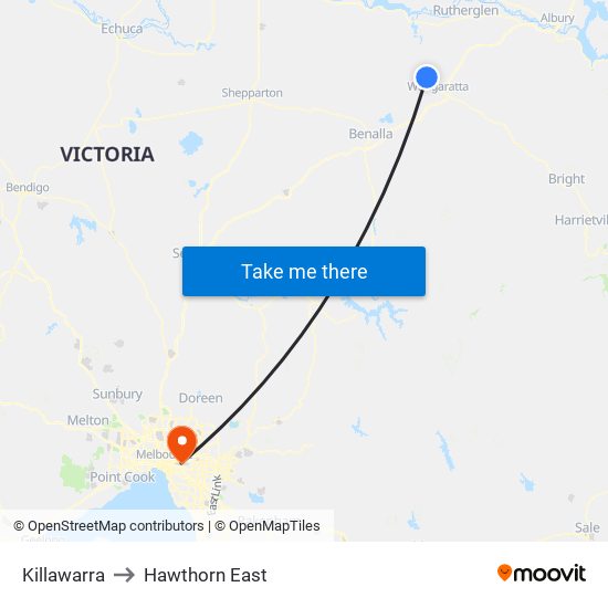 Killawarra to Hawthorn East map