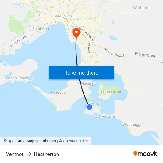 Ventnor to Heatherton map