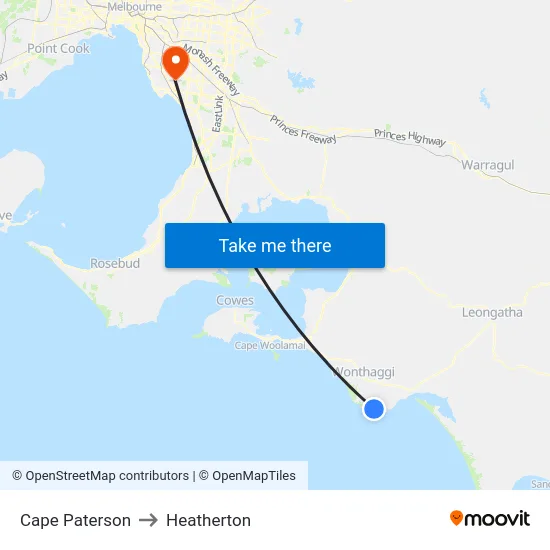 Cape Paterson to Heatherton map