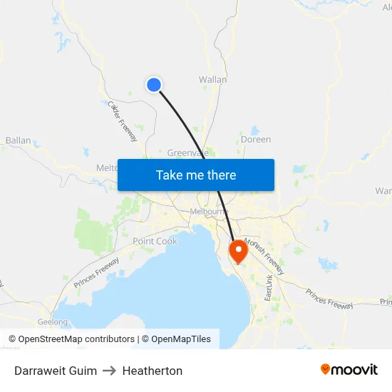 Darraweit Guim to Heatherton map