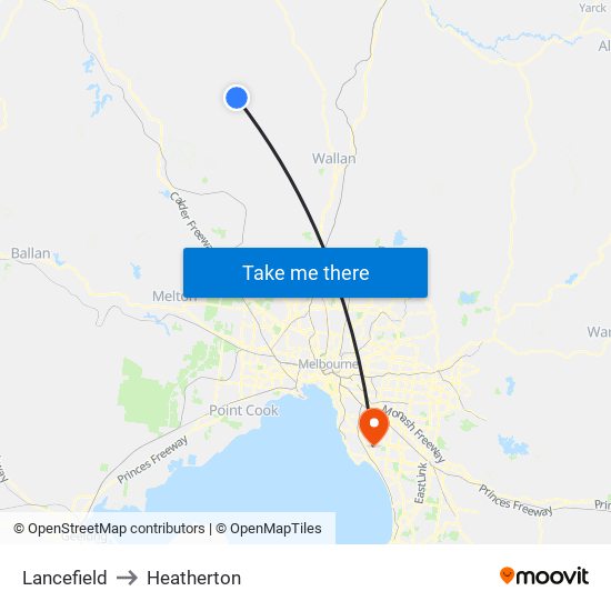 Lancefield to Heatherton map