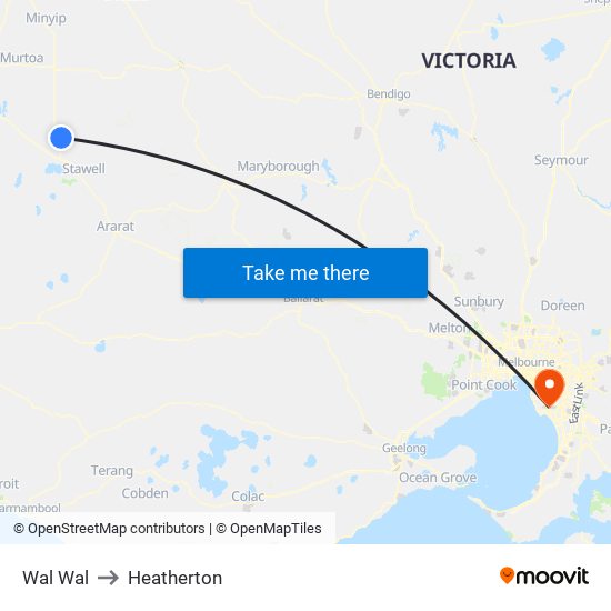 Wal Wal to Heatherton map