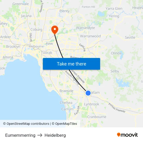 Eumemmerring to Heidelberg map