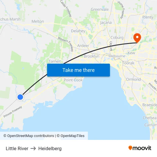 Little River to Heidelberg map