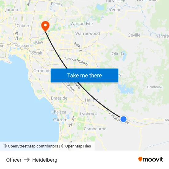 Officer to Heidelberg map