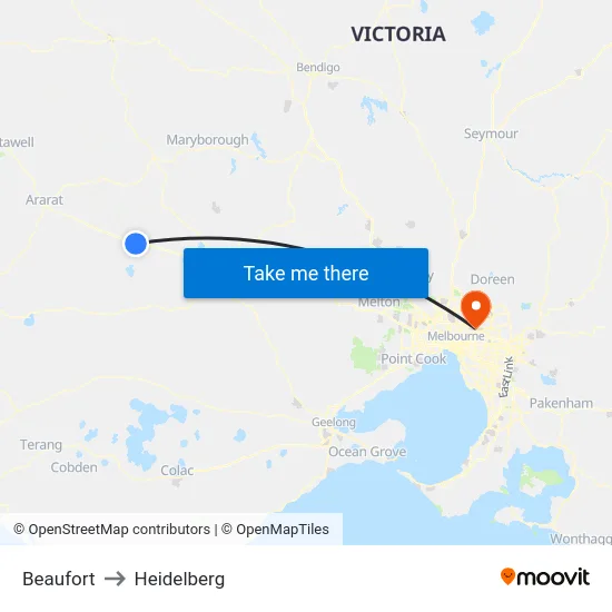 Beaufort to Heidelberg map