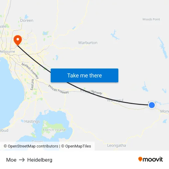 Moe to Heidelberg map