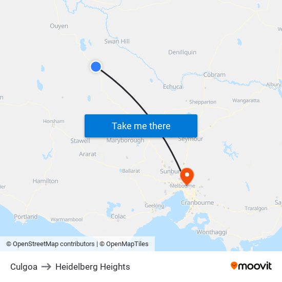 Culgoa to Heidelberg Heights map