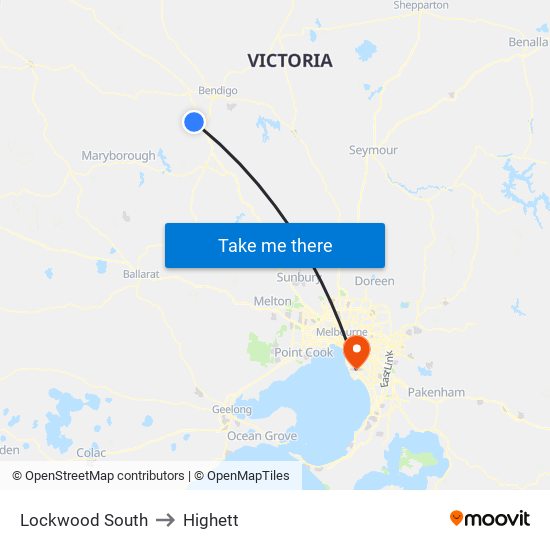 Lockwood South to Highett map