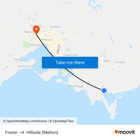 Foster to Hillside (Melton) map