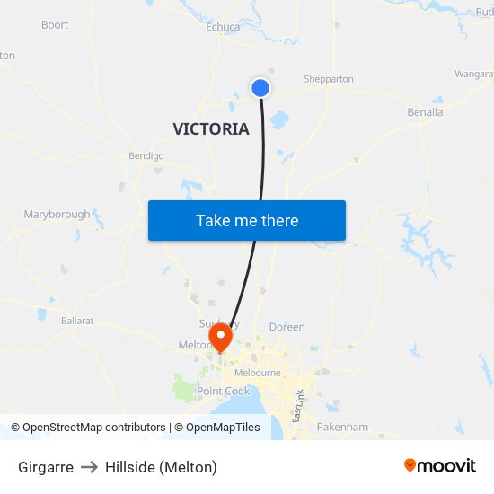 Girgarre to Hillside (Melton) map