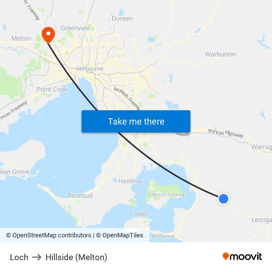 Loch to Hillside (Melton) map