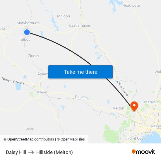 Daisy Hill to Hillside (Melton) map