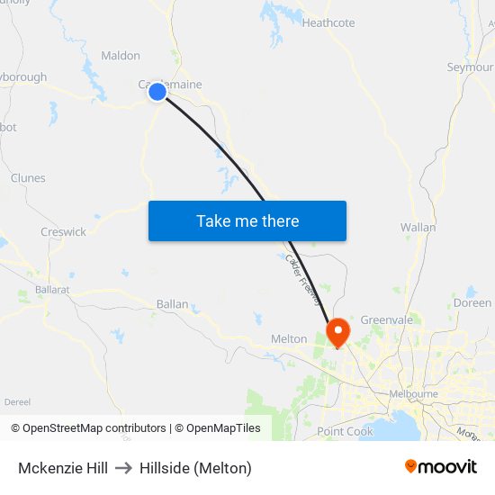 Mckenzie Hill to Hillside (Melton) map