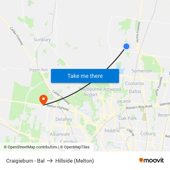 Craigieburn - Bal to Hillside (Melton) map