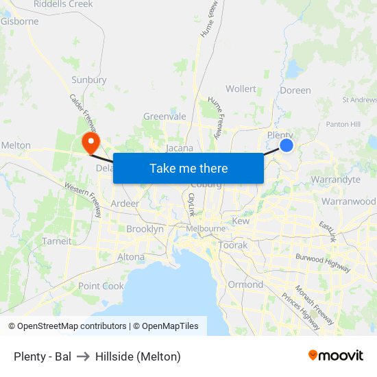 Plenty - Bal to Hillside (Melton) map