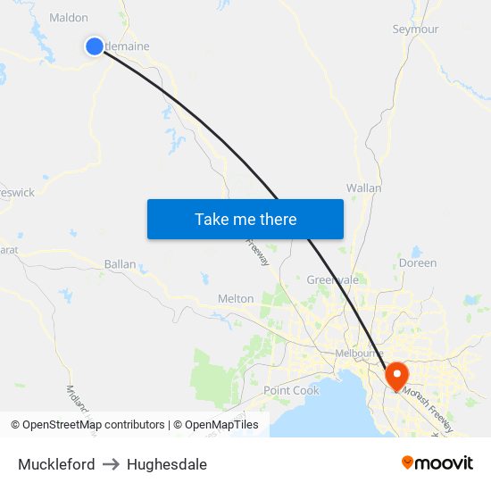 Muckleford to Hughesdale map