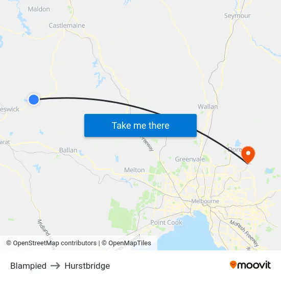 Blampied to Hurstbridge map