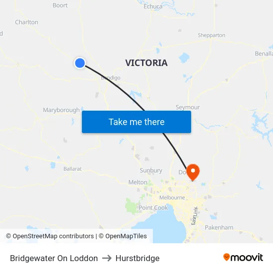 Bridgewater On Loddon to Hurstbridge map