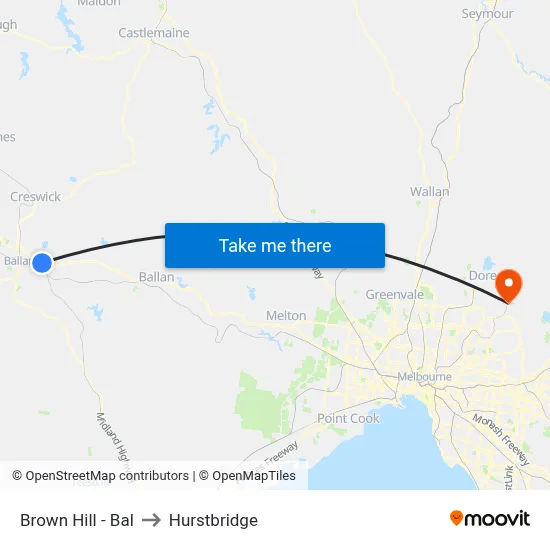 Brown Hill - Bal to Hurstbridge map