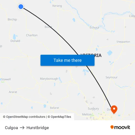 Culgoa to Hurstbridge map