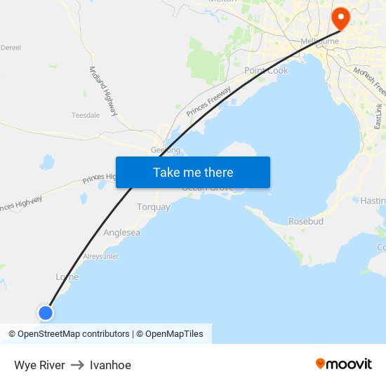 Wye River to Ivanhoe map