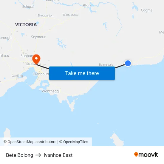 Bete Bolong to Ivanhoe East map