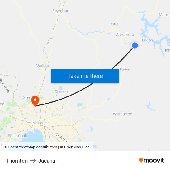 Thornton to Jacana map