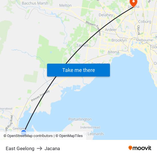 East Geelong to Jacana map