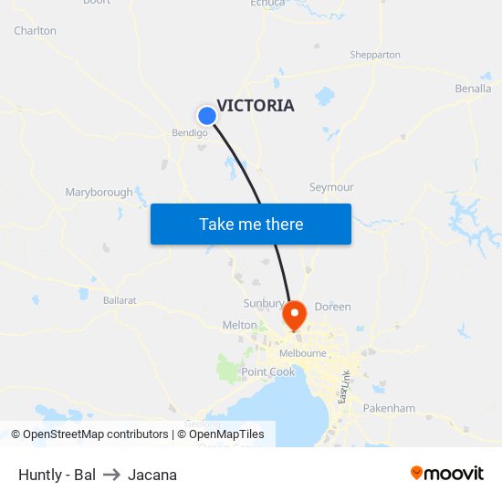 Huntly - Bal to Jacana map