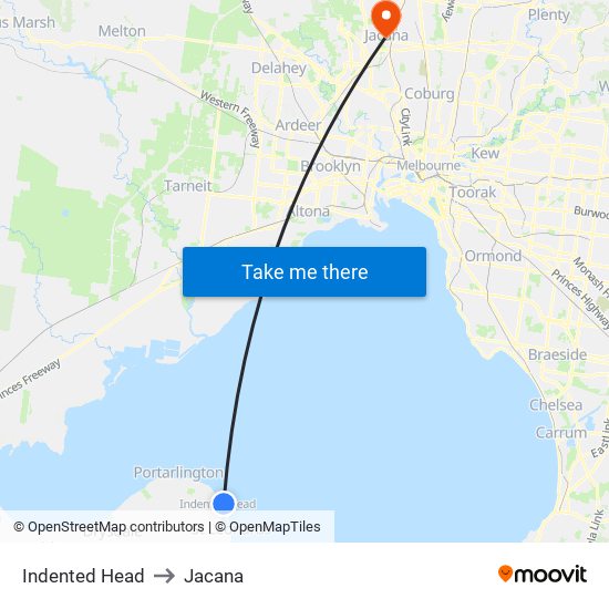 Indented Head to Jacana map