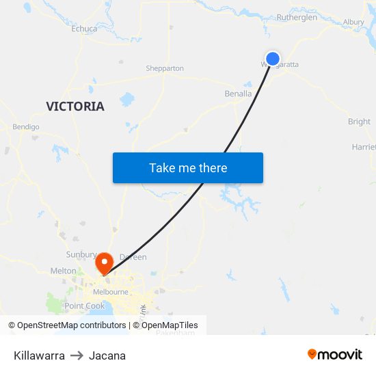 Killawarra to Jacana map