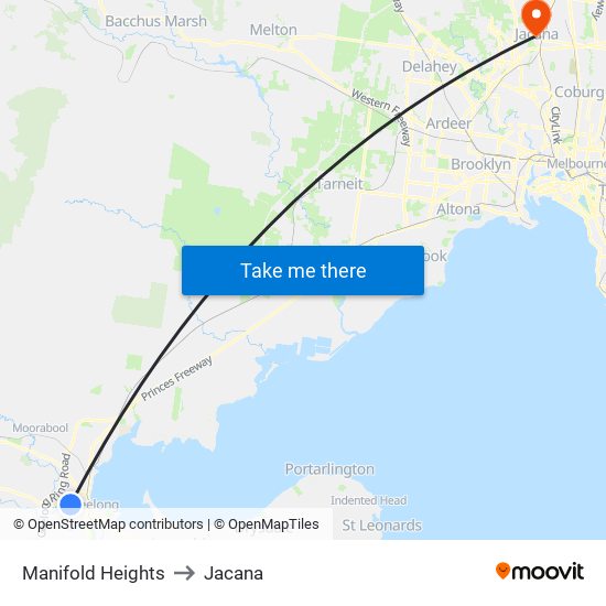 Manifold Heights to Jacana map