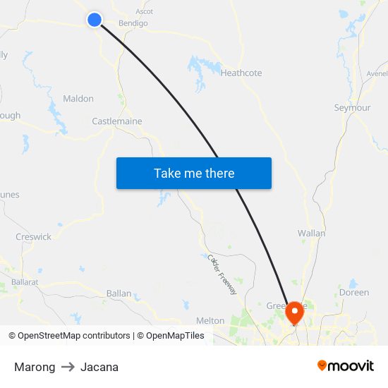 Marong to Jacana map