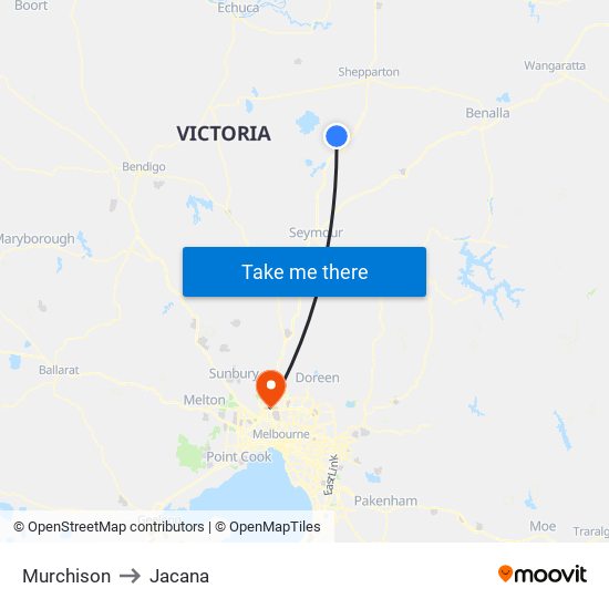 Murchison to Jacana map