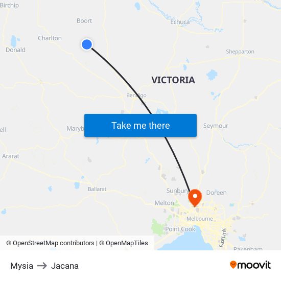 Mysia to Jacana map