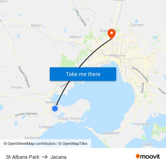 St Albans Park to Jacana map