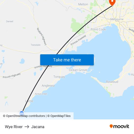 Wye River to Jacana map