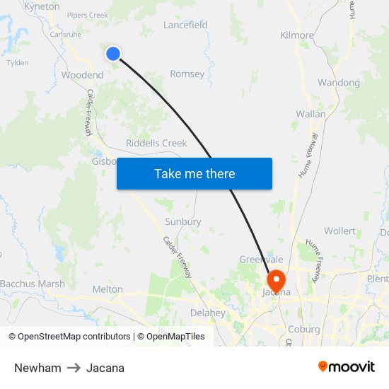 Newham to Jacana map