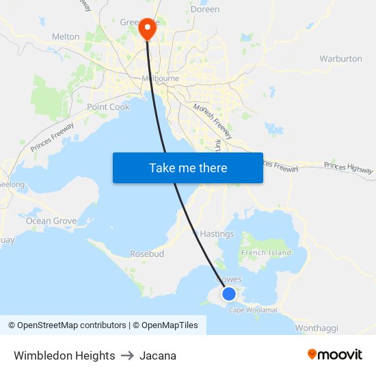 Wimbledon Heights to Jacana map