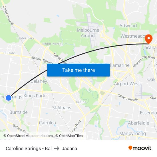 Caroline Springs - Bal to Jacana map