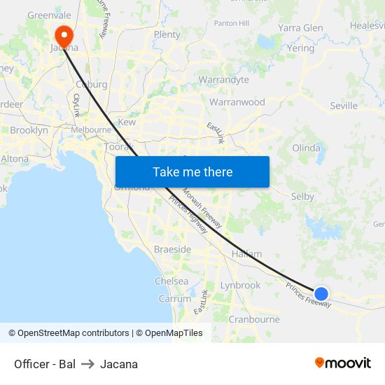 Officer - Bal to Jacana map