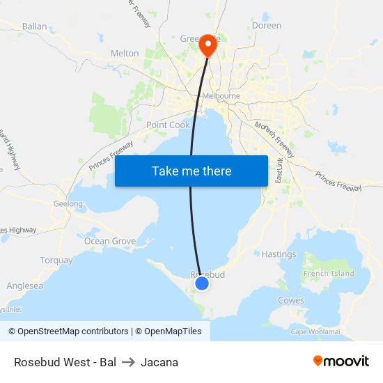 Rosebud West - Bal to Jacana map