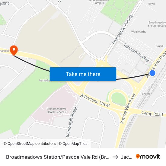 Broadmeadows Station/Pascoe Vale Rd (Broadmeadows) to Jacana map