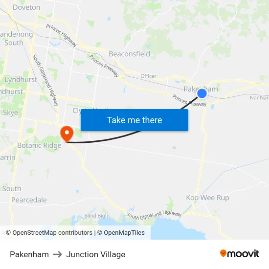 Pakenham to Junction Village map